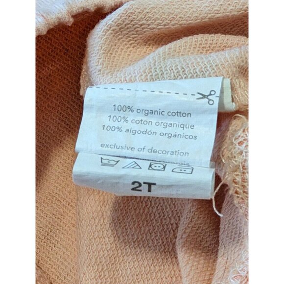 Rabbit And Bear Baby Girls 2T Short Sleeve Top Peach Butterfly Organic Cotton - Picture 4 of 4